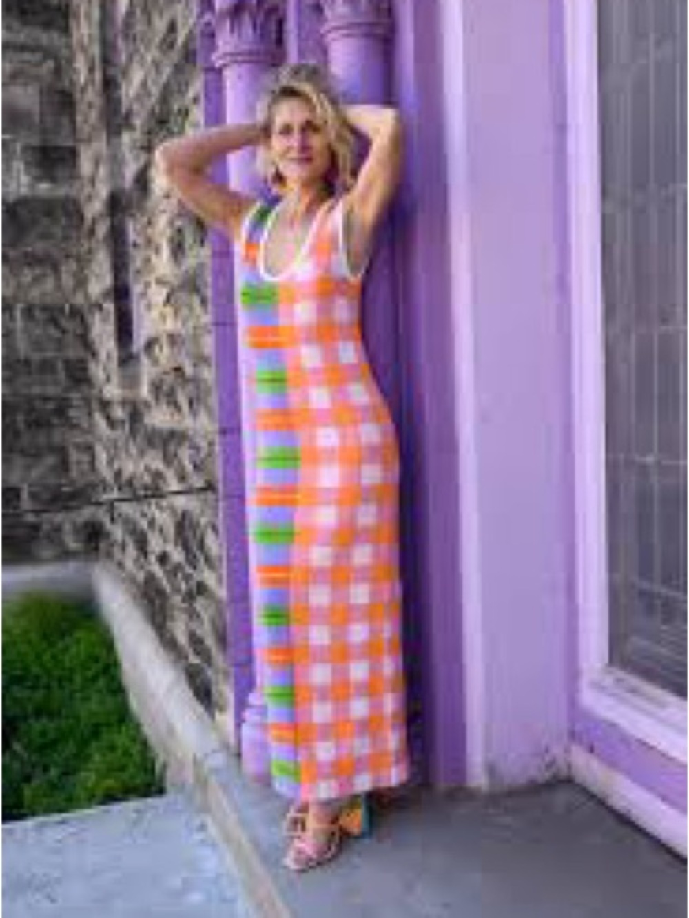 FRNCH Luxe Colour Block Dress size large in EUC